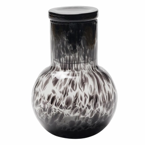 Lausanne Round Hand Blown Glass Carafe (Black Leopard) Drinkware best price