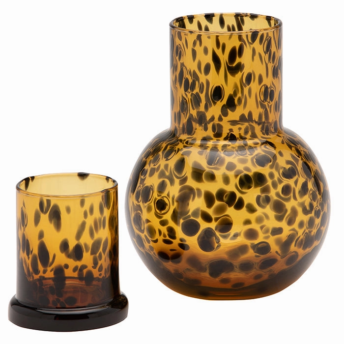 Lausanne Round Hand Blown Glass Carafe (Tortoise Shell)