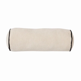 Lava Bolster 18x50cm Ivory/Black Velvet Cushions for home decor deals