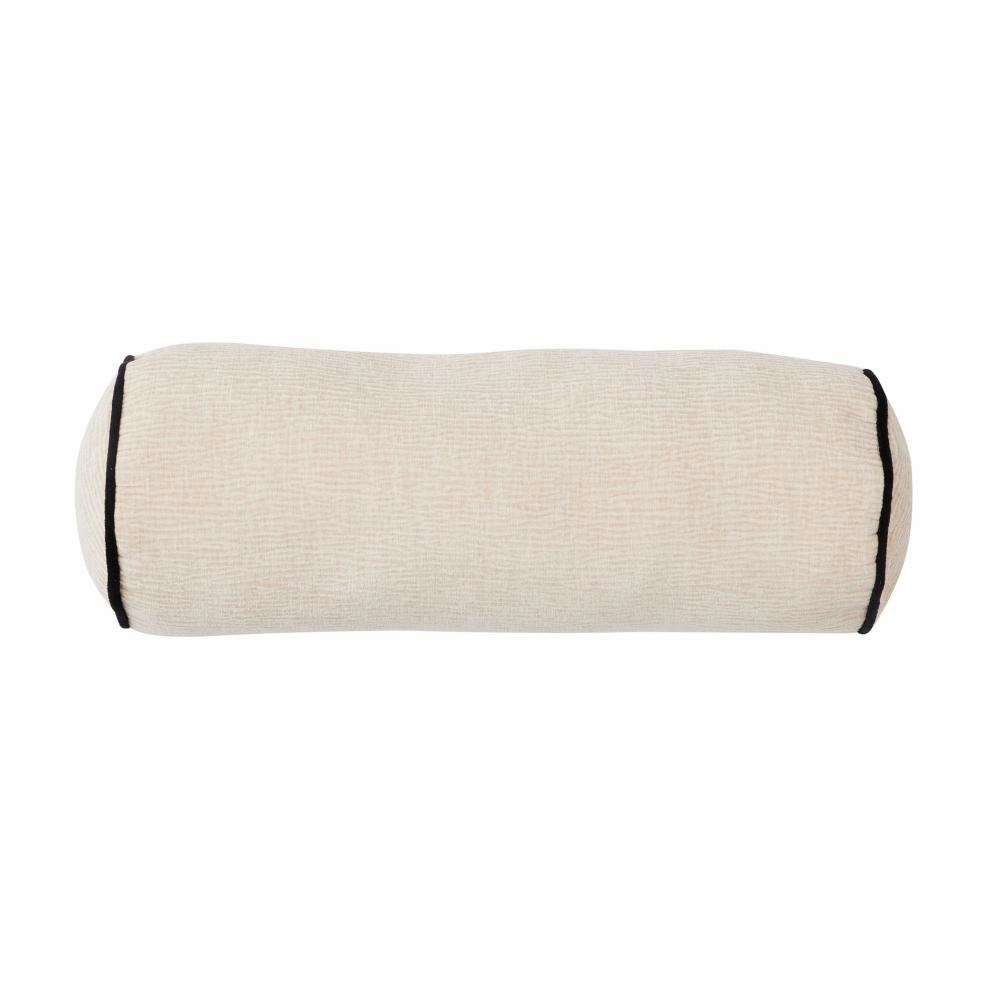 Lava Bolster 18x50cm Ivory/Black Velvet Cushions for home decor deals
