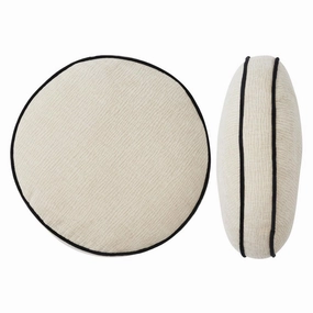 Lava Round Cushion 40cm Ivory/Black Velvet Cushions for home decor deals