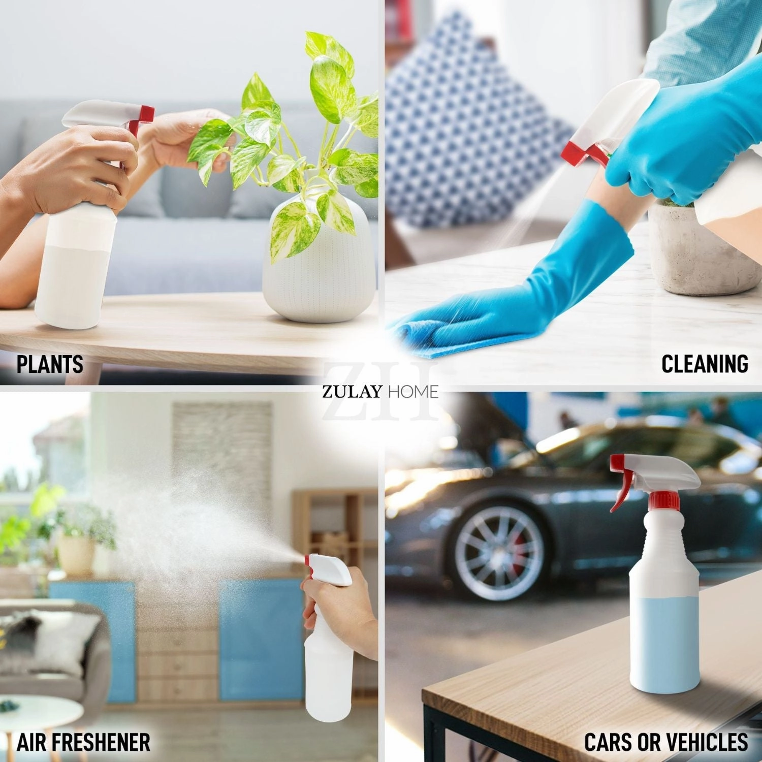 Leakproof Cleaning Spray Bottle Set (2 Pack 24oz)