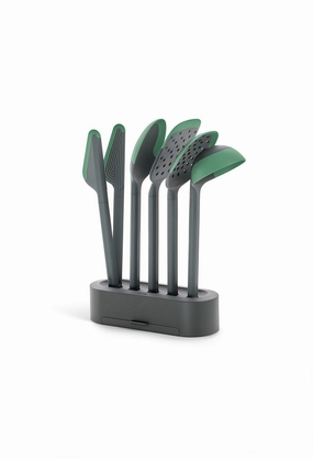 Lekue Essential Cooking Tool Set 5 Kitchen Utensils With Stand, Black Cooking Tools & Accessories mega discount