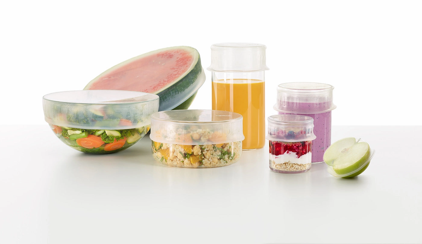 Lekue Reusable Flexible Strech Top Lid, Platinum Silicone