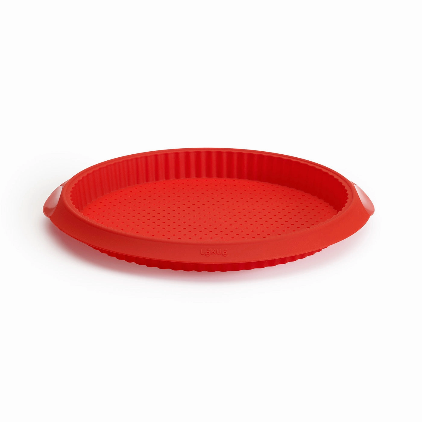 Lekue Silicone Perforated Quiche Pan, Red Bakeware online promo