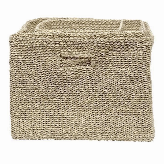 Lindon Bleached Natural Abaca Fiber Square Baskets Set/3 Decorative Baskets clearance deals