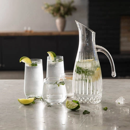 Linea Cut Handled Jug Glassware clearance picks