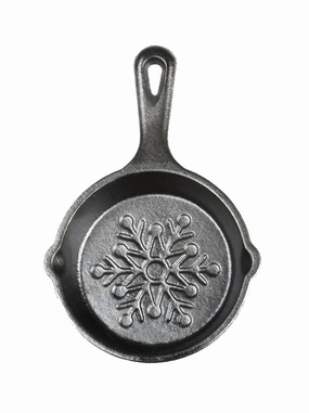 Lodge 3.5-Inch Mini Cast Iron Holiday Skillet, Snowflake Imprint Cookware holiday sale