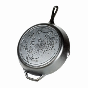 Lodge Cast Iron Wildlife Series 12 Inch Skillet, Bear Cookware holiday sale