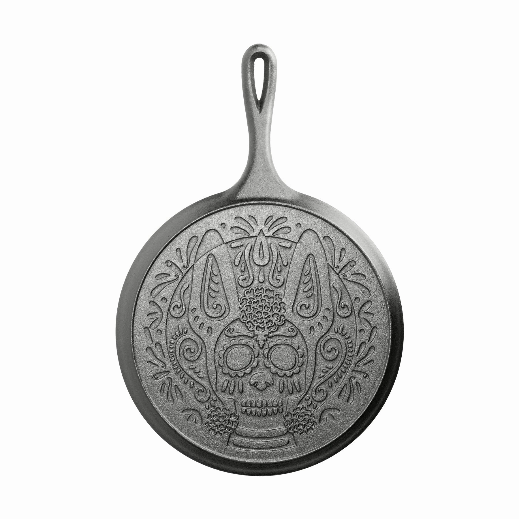 Lodge Day of the Dead 10.5 Inch Sugar Skull Cast Iron Griddle Cookware online kitchen sale
