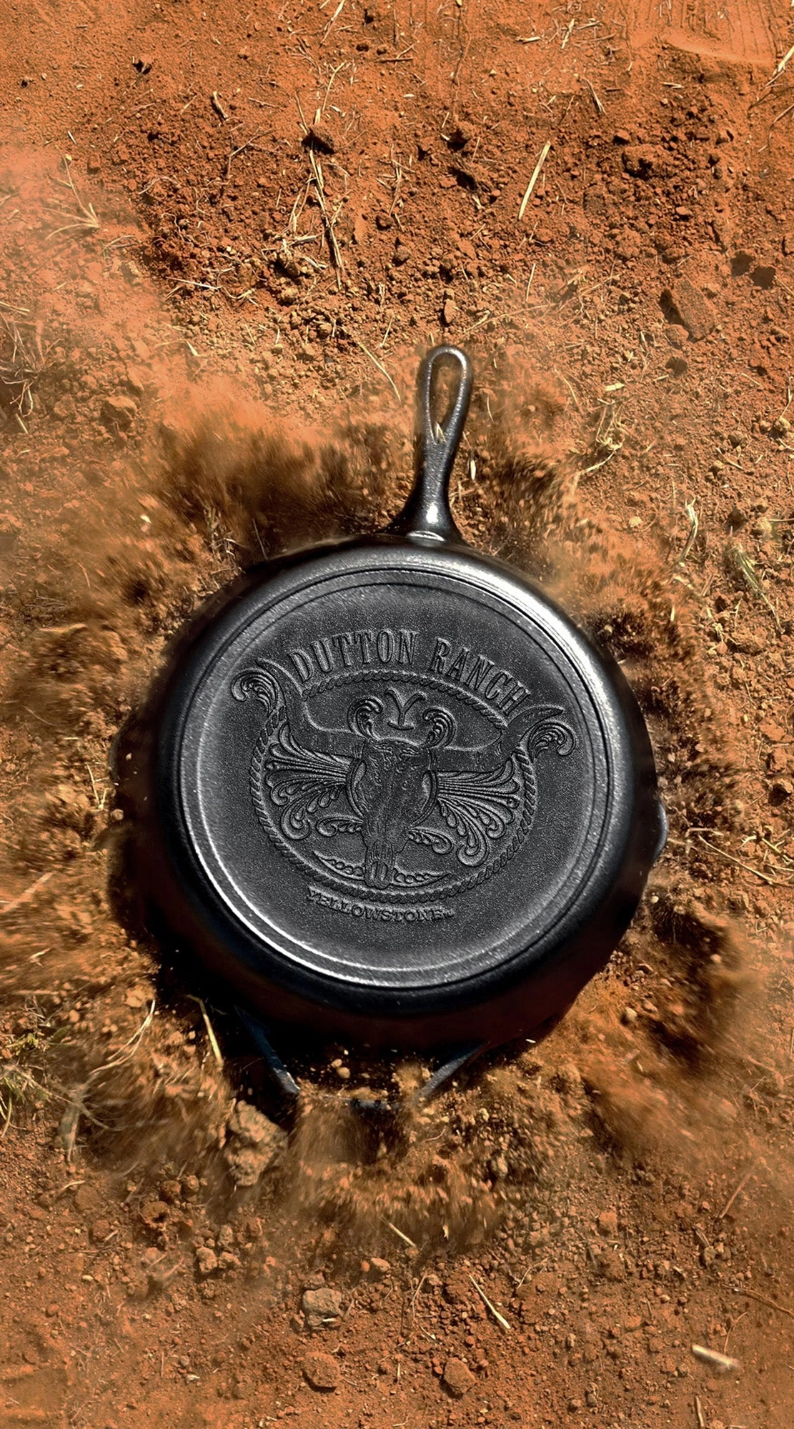 Lodge Yellowstone 12 Inch Seasoned Cast Iron Steer Skillet