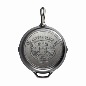 Lodge Yellowstone 12 Inch Seasoned Cast Iron Steer Skillet Cookware online kitchen sale
