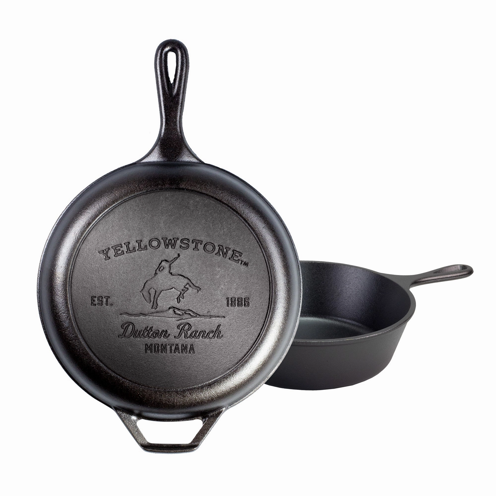 Lodge Yellowstone 3.2 Quart Cast Iron Bucking Bronco Combo Cooker, 10.25 Inch Diameter