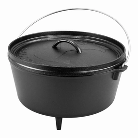 Lodge Yellowstone 8 Quart Seasoned Cast Iron Power Y Deep Camp Dutch Oven, 12 Inch Diameter Bakeware online promo