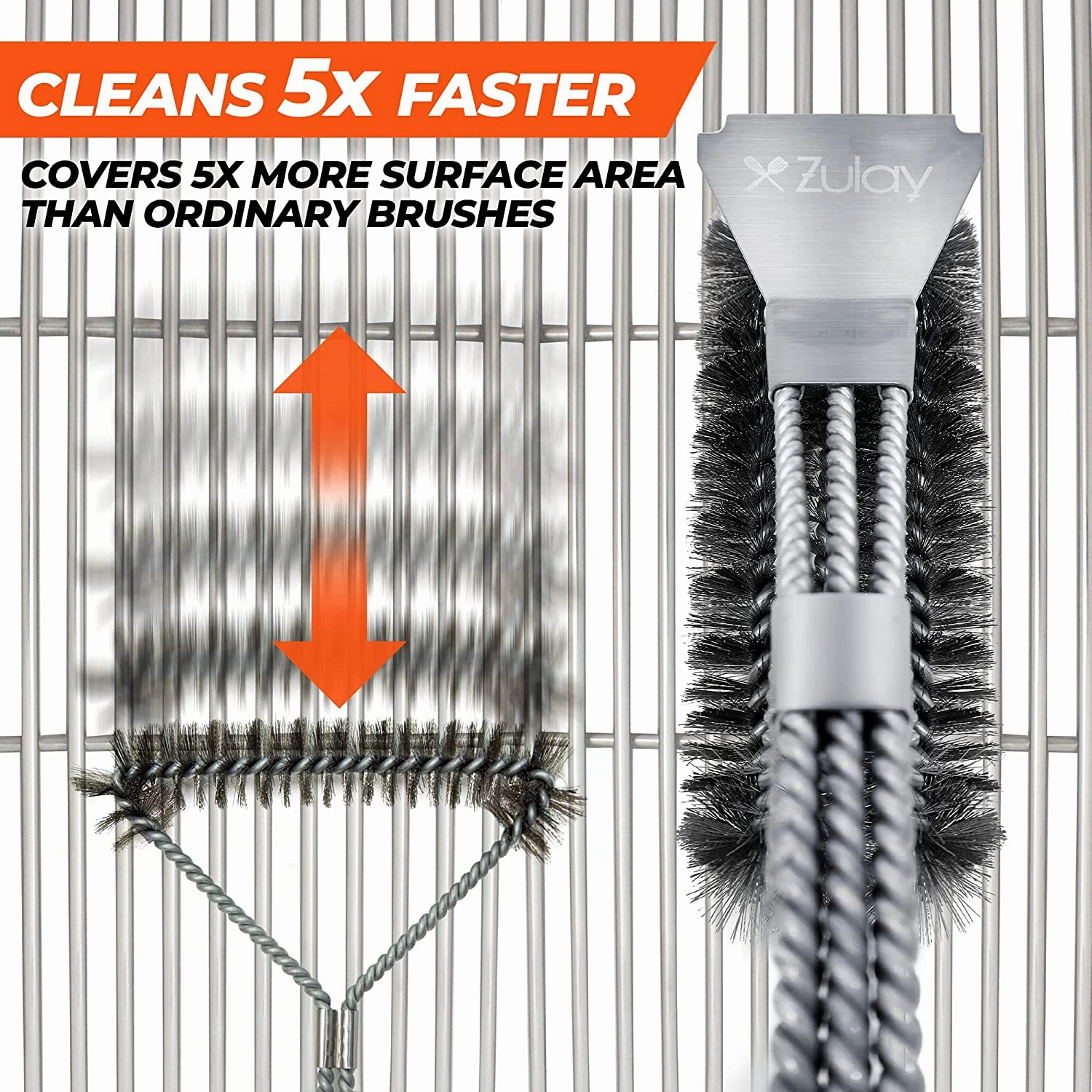 Long Handle Grill Brush and Scraper for All Grill Types