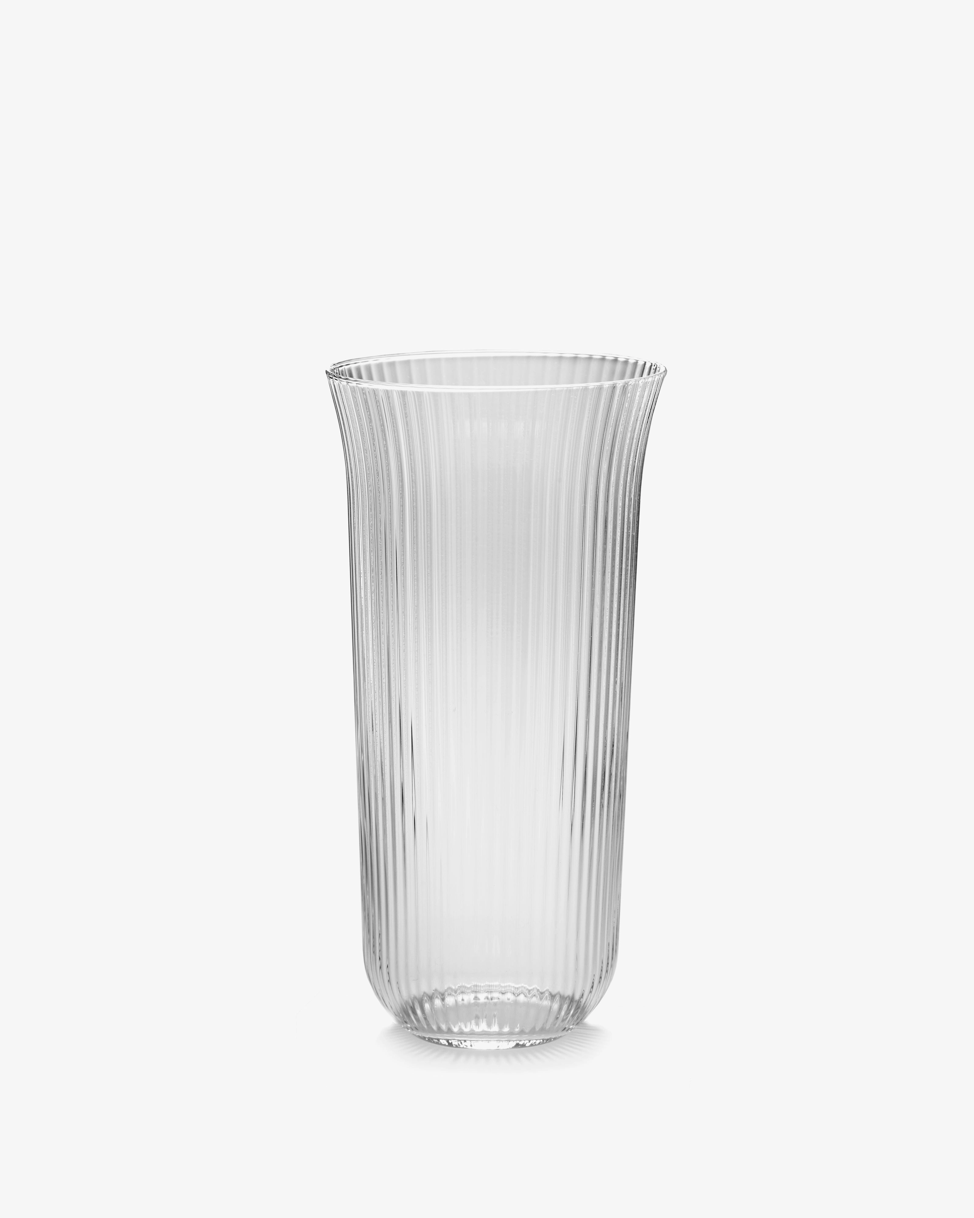 Longdrink transparent ribbed glass Inku Glassware Tableware discount
