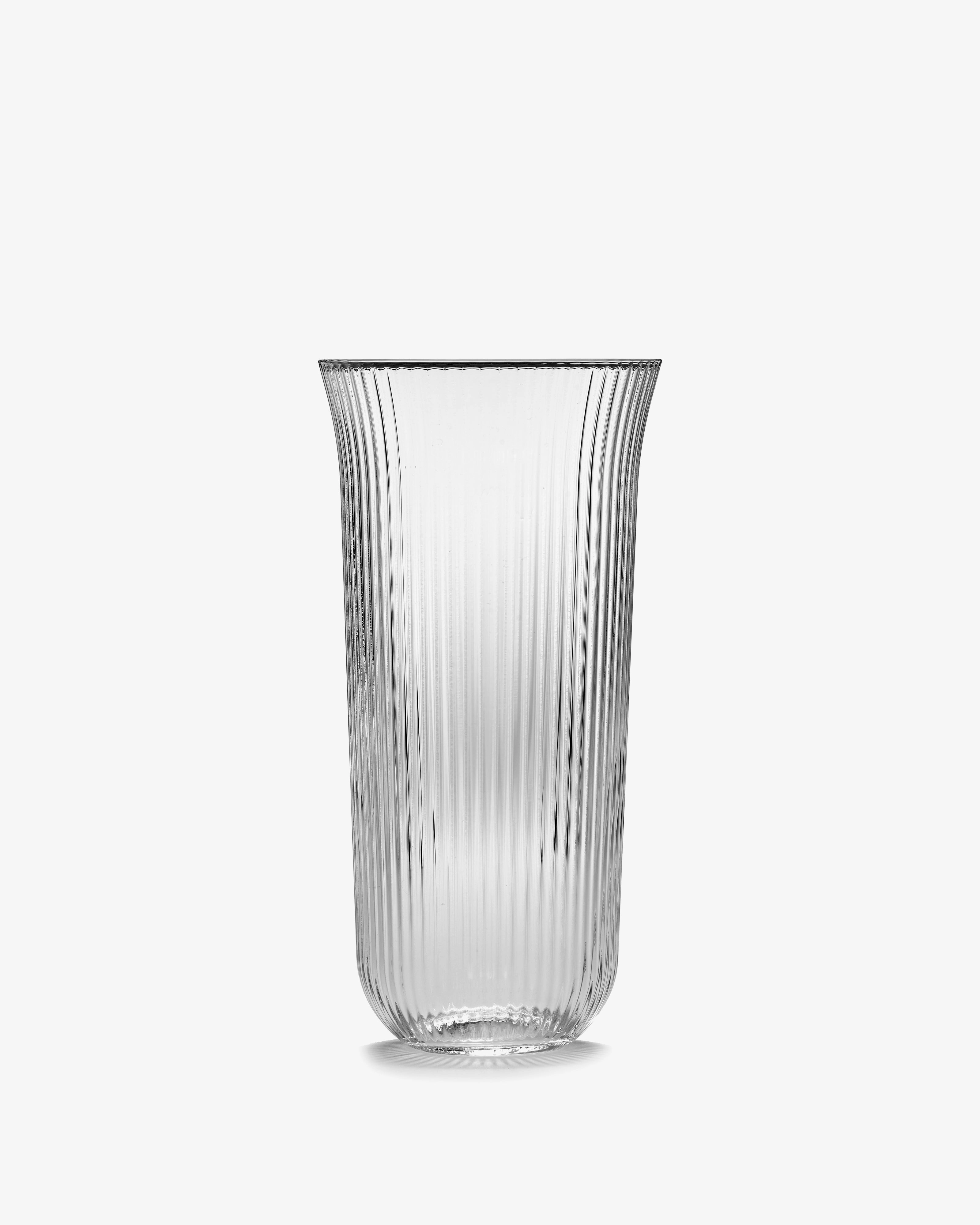 Longdrink transparent ribbed glass Inku Glassware Tableware hot sale