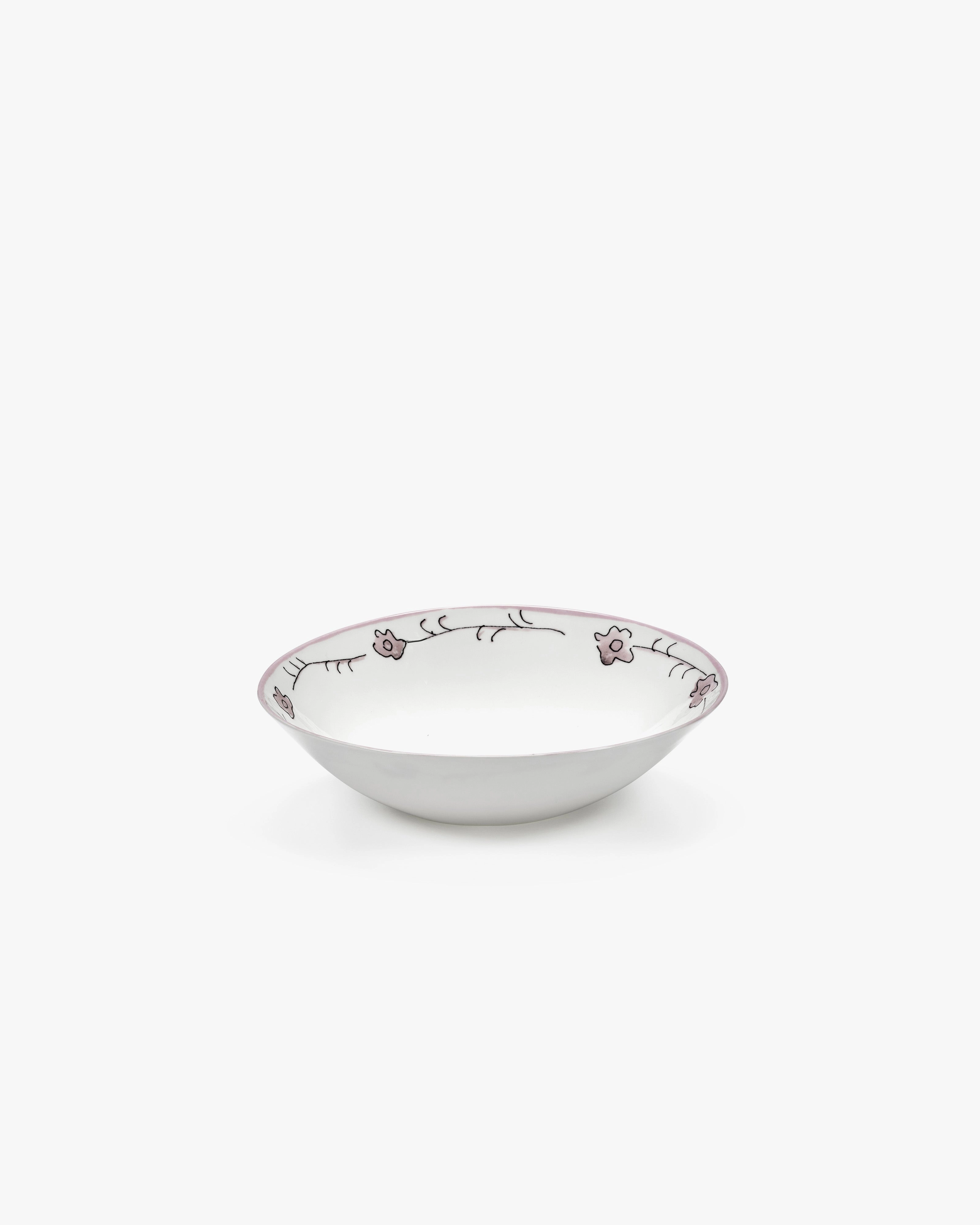 Low bowl L Dark viola Midnight Flowers Dinnerware tableware outlet