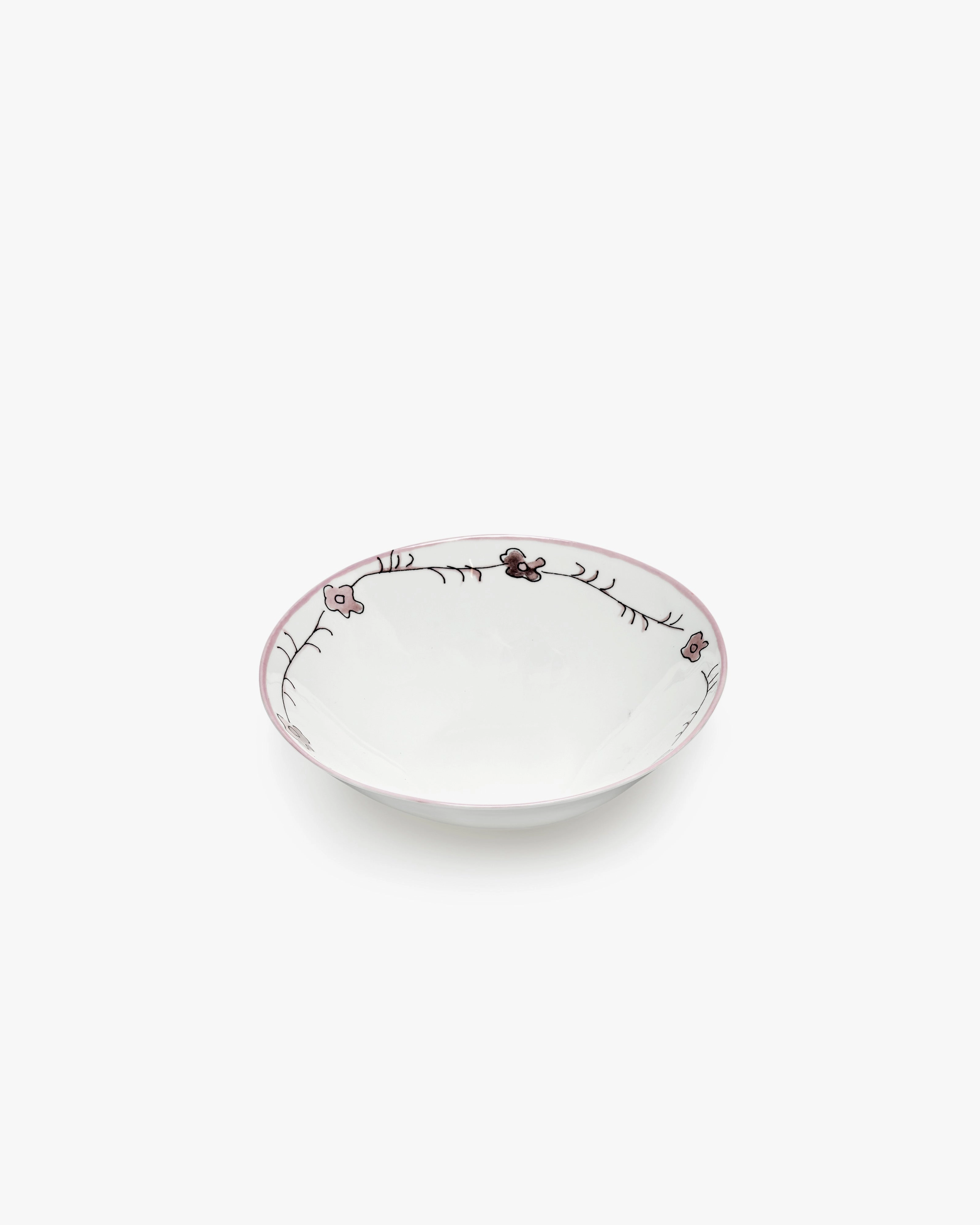 Low bowl L Dark viola Midnight Flowers