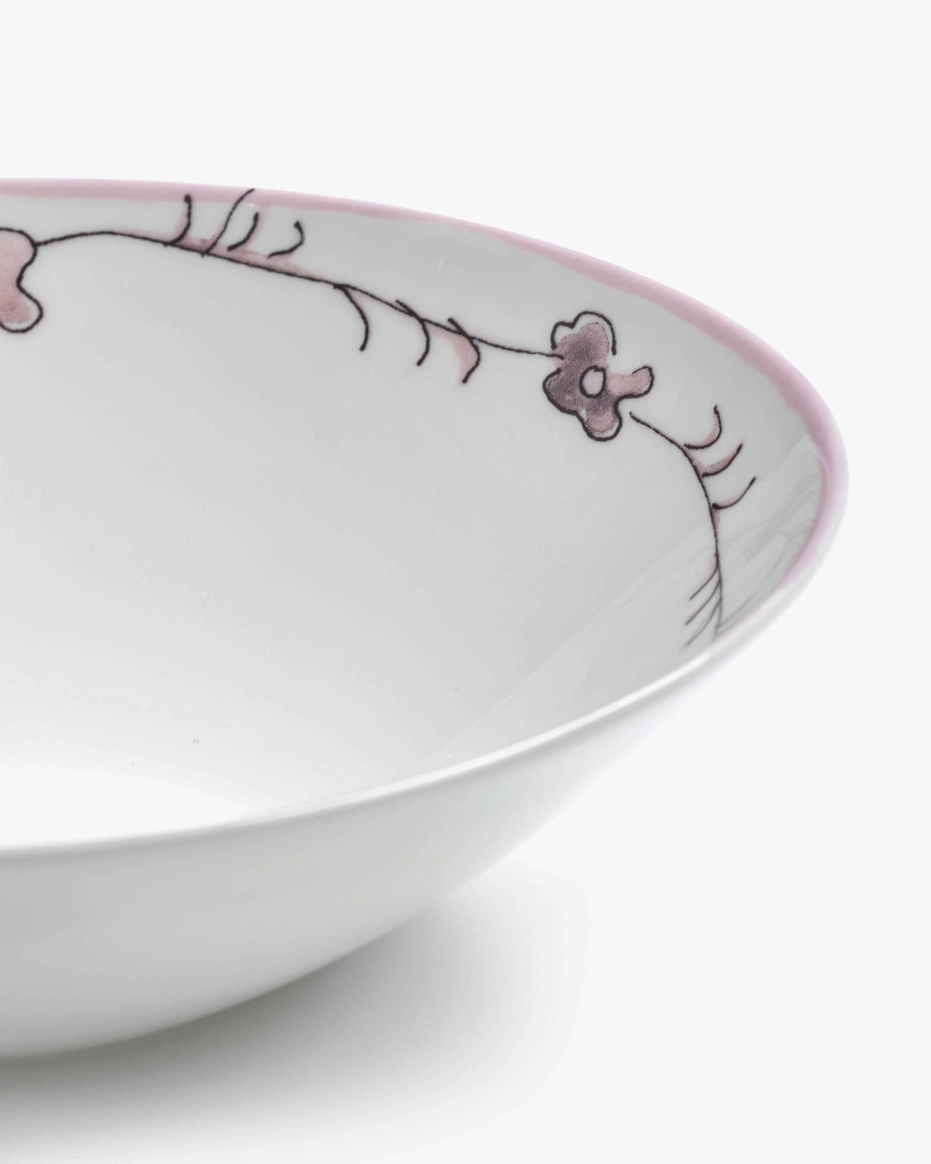 Low bowl L Dark viola Midnight Flowers