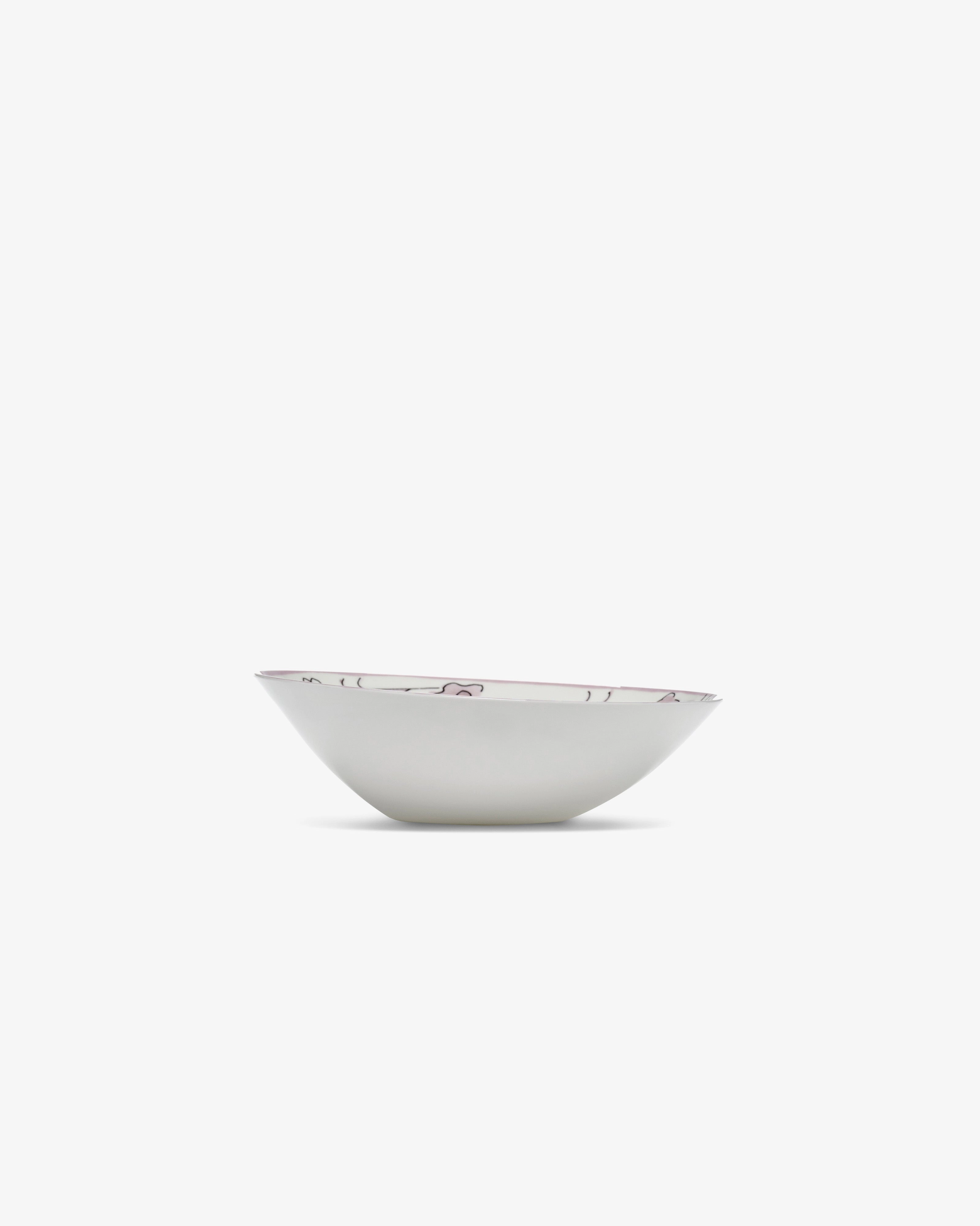 Low bowl L Dark viola Midnight Flowers