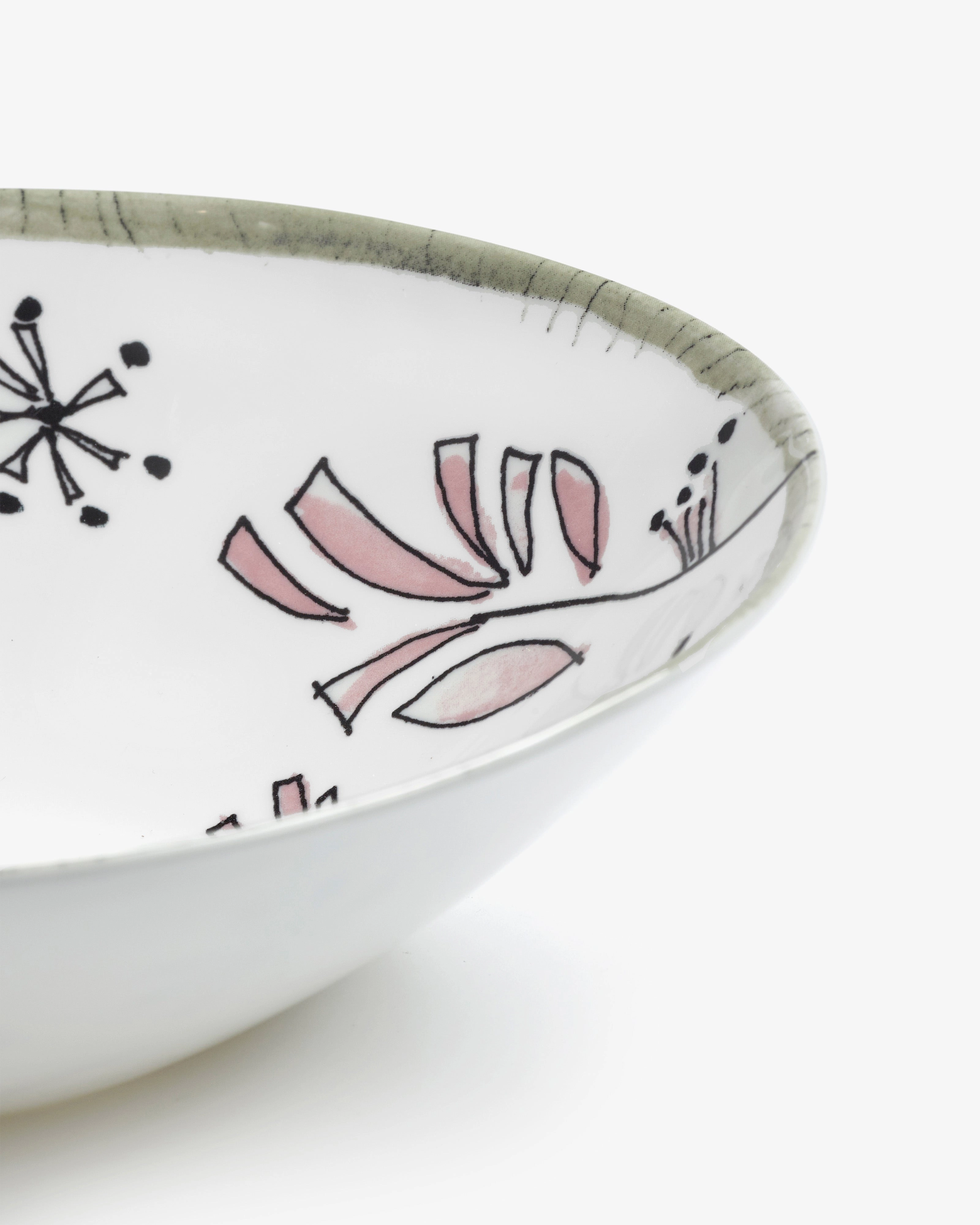Low bowl L Fiore rosa Midnight Flowers