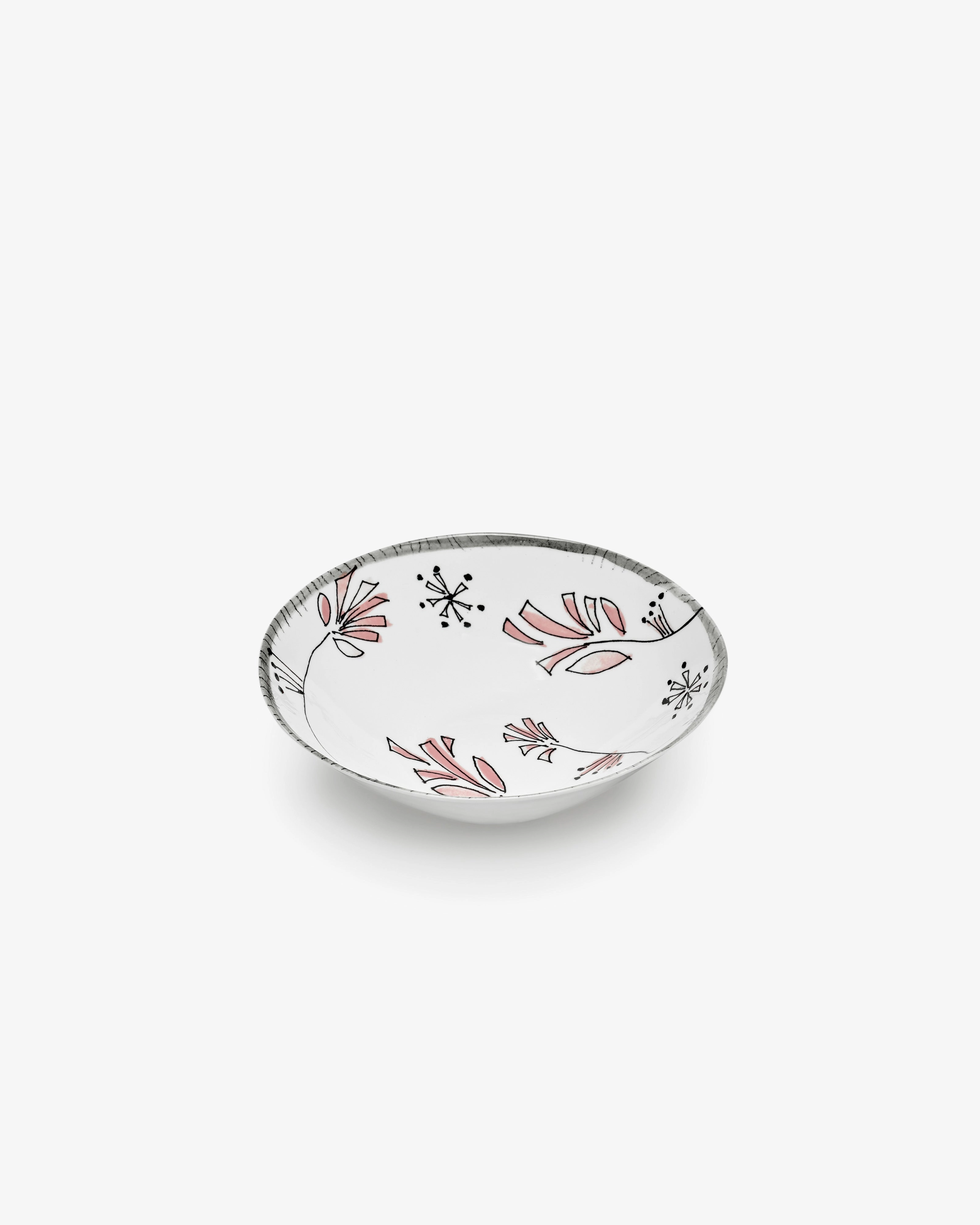 Low bowl L Fiore rosa Midnight Flowers