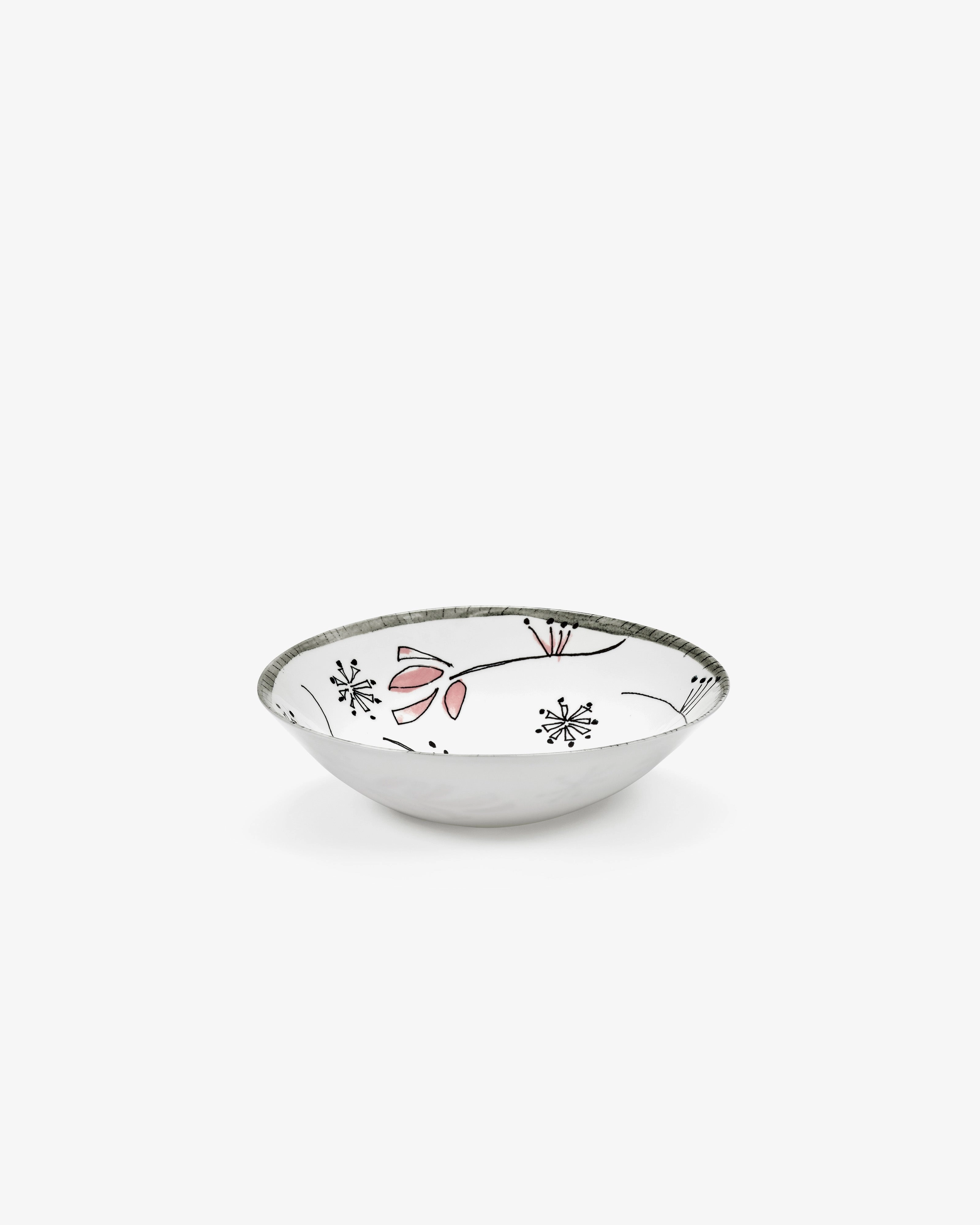 Low bowl L Fiore rosa Midnight Flowers Dinnerware tableware outlet