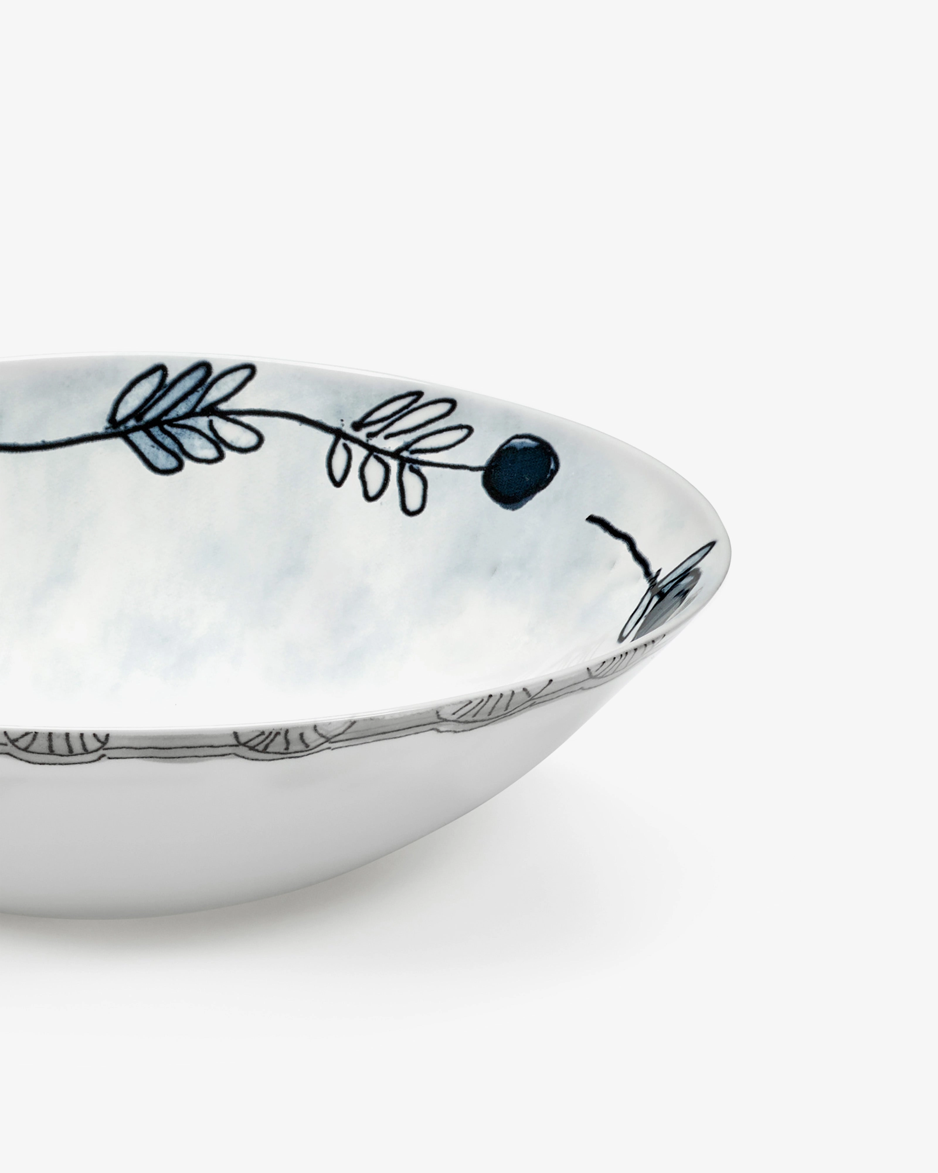 Low bowl L Mirtillo tea Midnight Flowers