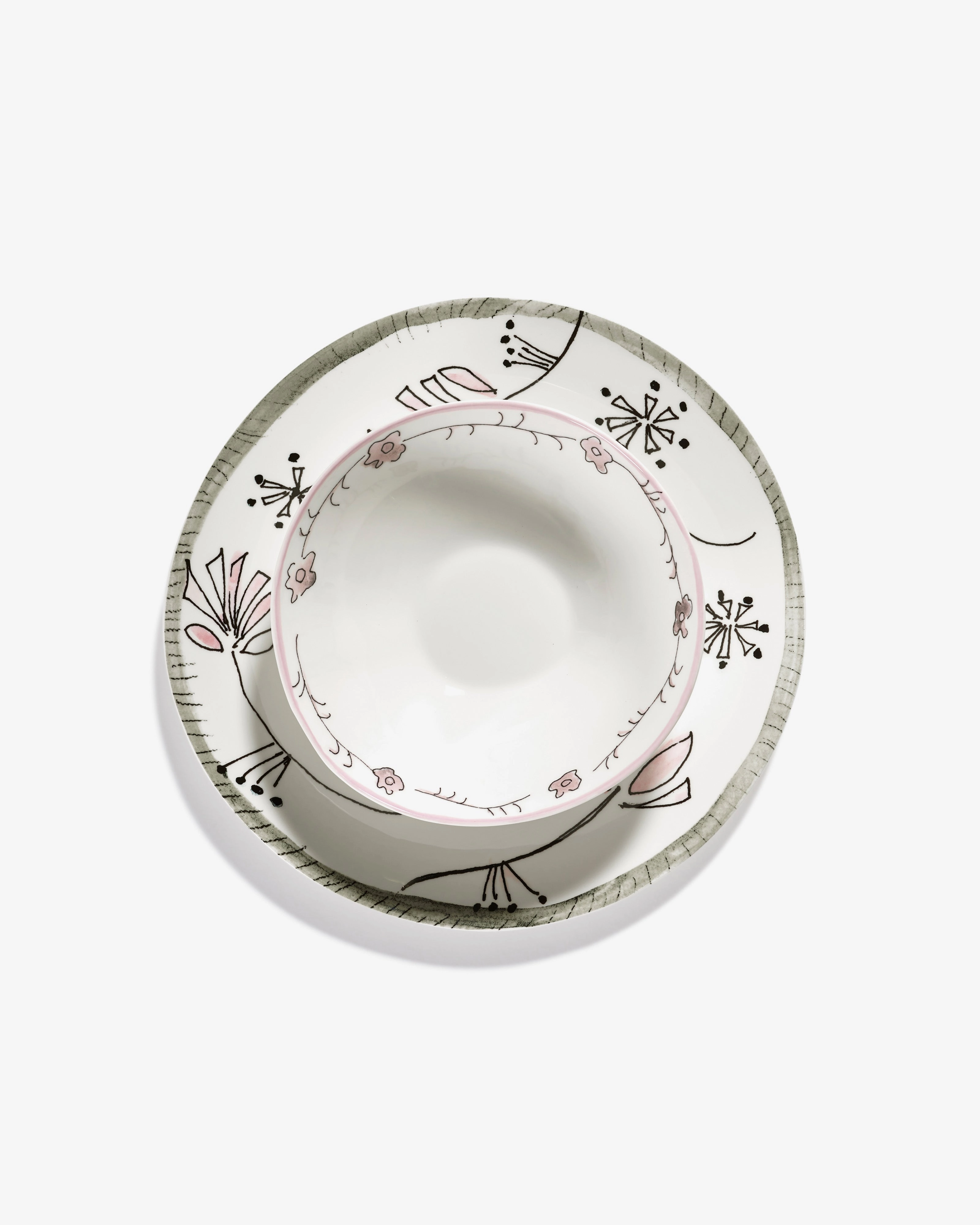 Low bowl M Dark viola Midnight Flowers