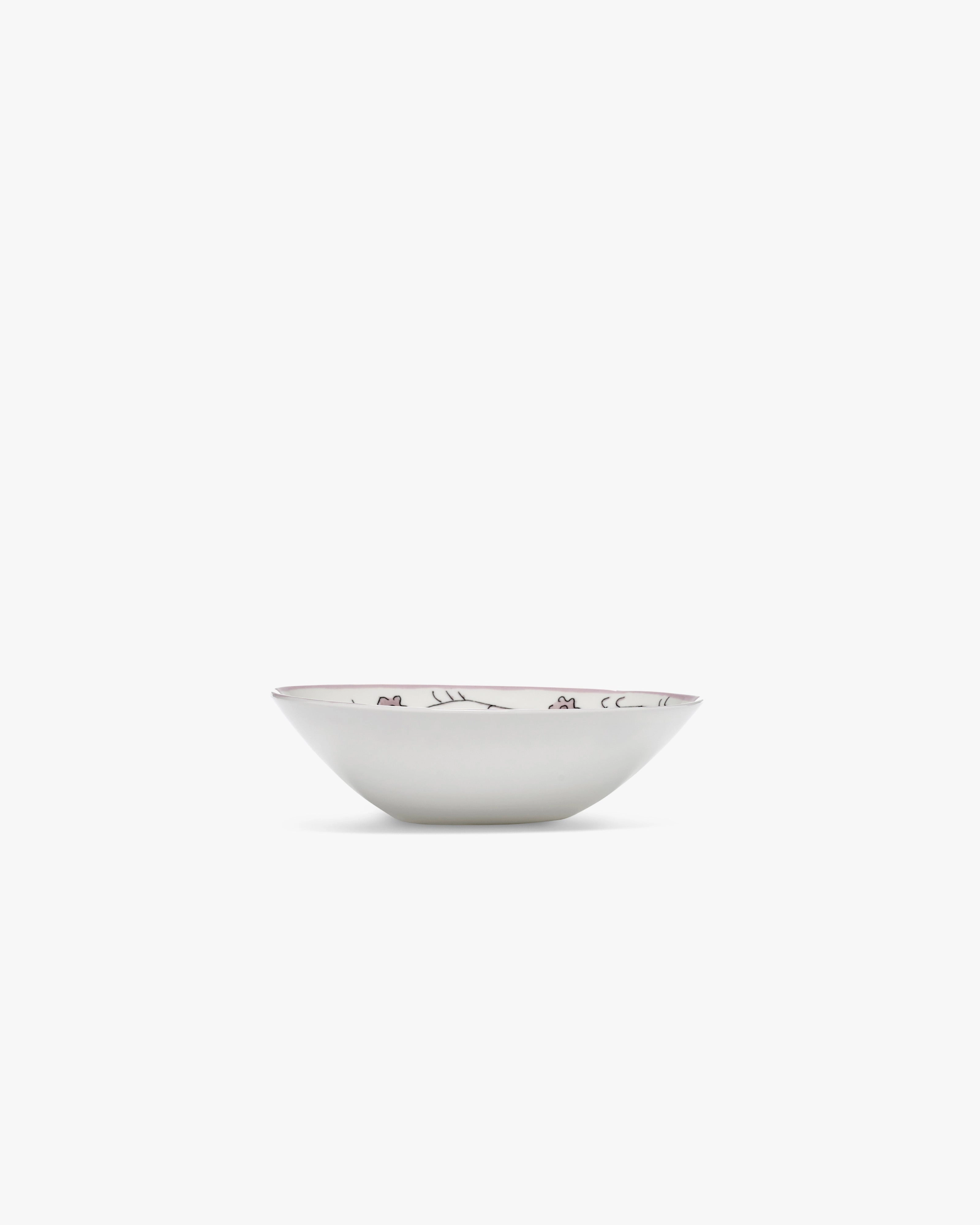 Low bowl M Dark viola Midnight Flowers