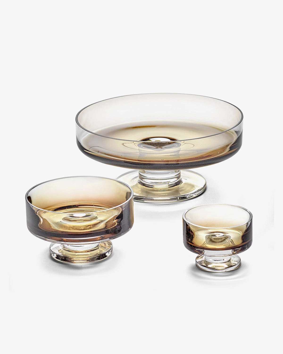 Low Bowl on Foot L Amber Zuma Glassware Tableware discount