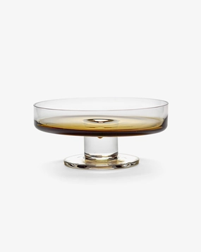 Low Bowl on Foot L Amber Zuma Glassware Tableware hot sale