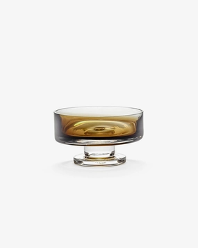 Low Bowl on Foot M Amber Zuma Glassware Tableware hot sale