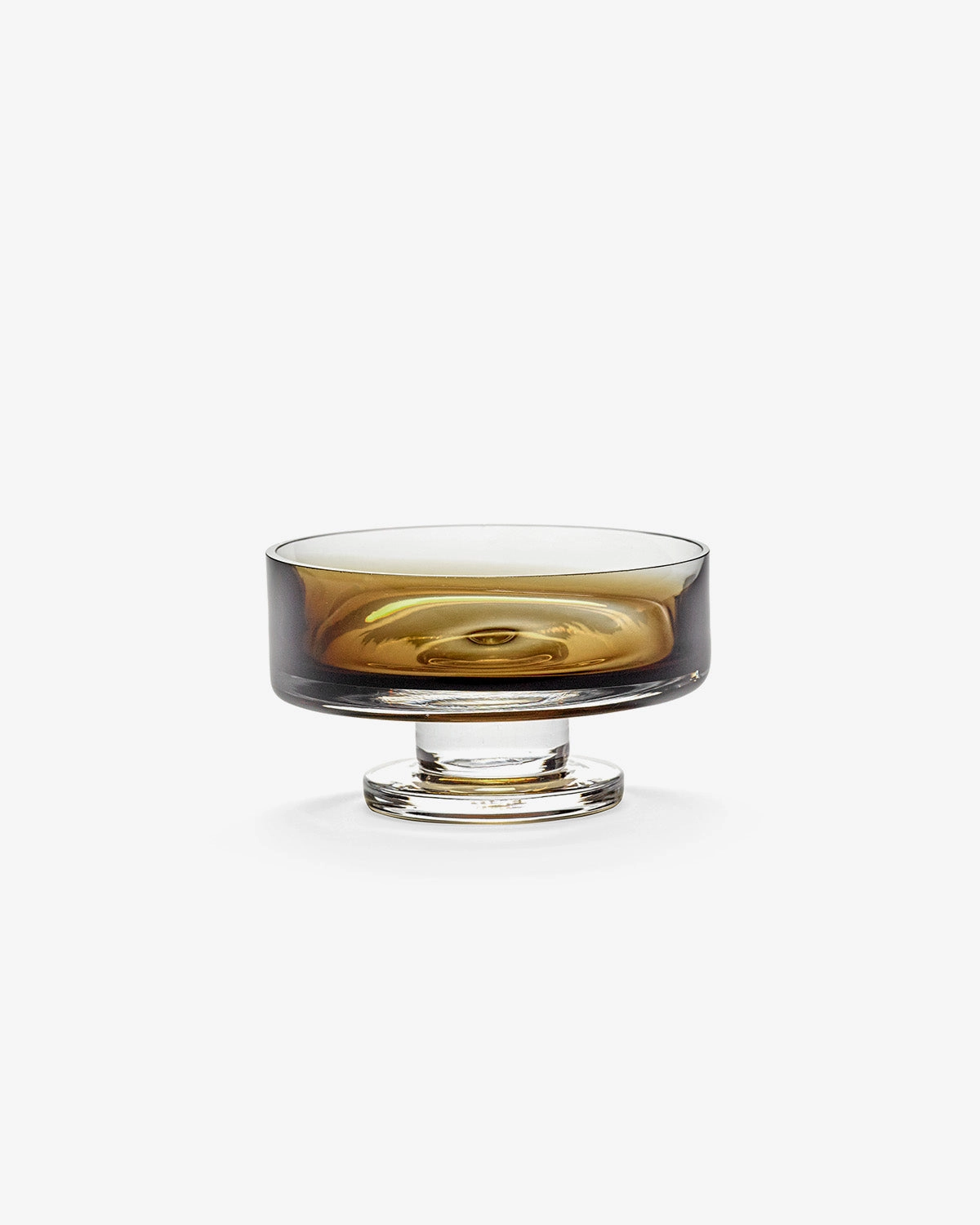 Low Bowl on Foot M Amber Zuma Glassware Tableware hot sale
