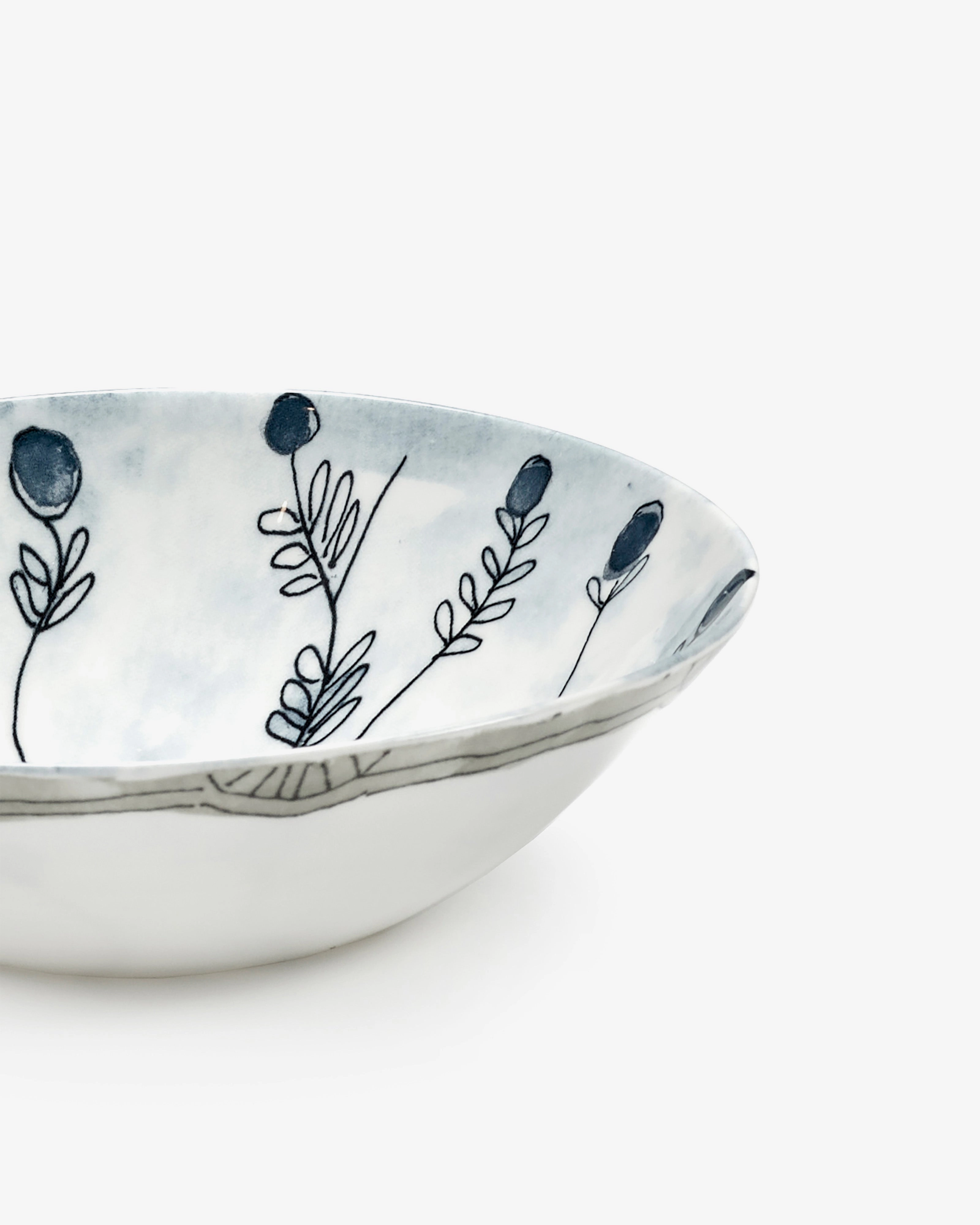 Low bowl S Mirtillo tea Midnight Flowers