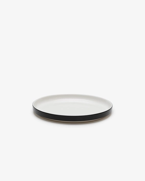 Low dinner plate glazed black Passe-partout Dinnerware tableware outlet