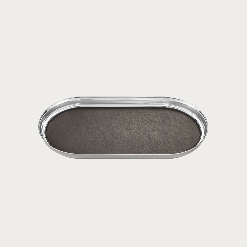 Mahattan Sleek Tray, Stainless steel and Leather Serveware Good quality and affordable