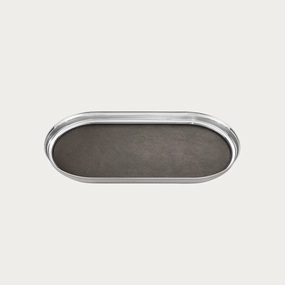 Mahattan Sleek Tray, Stainless steel and Leather Serveware Good quality and affordable