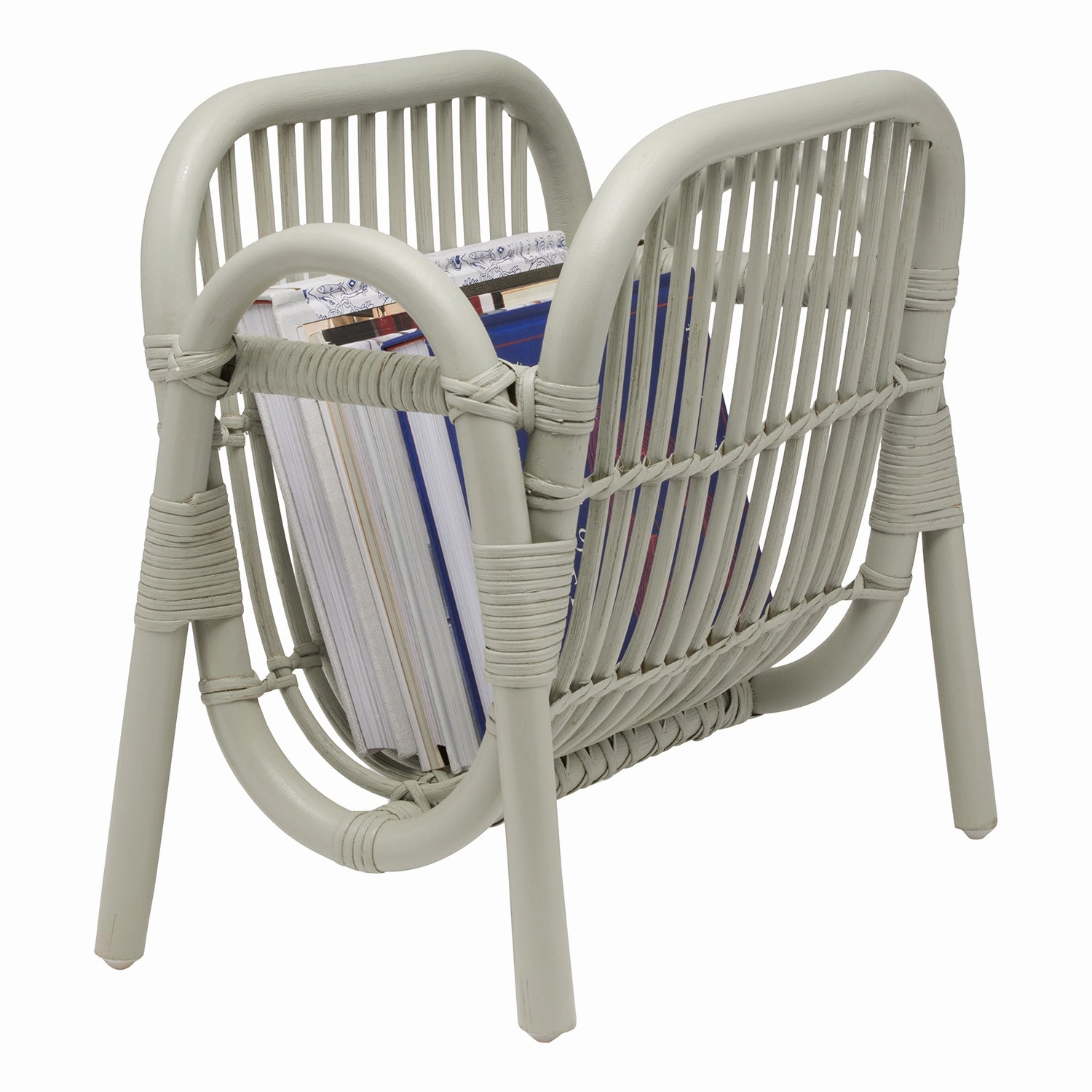 Makassar Castor Gray Rattan Magazine Holder