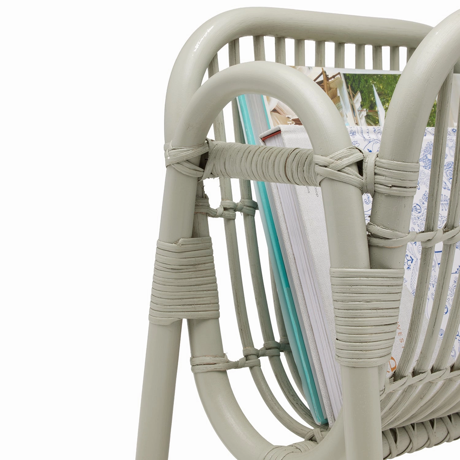 Makassar Castor Gray Rattan Magazine Holder