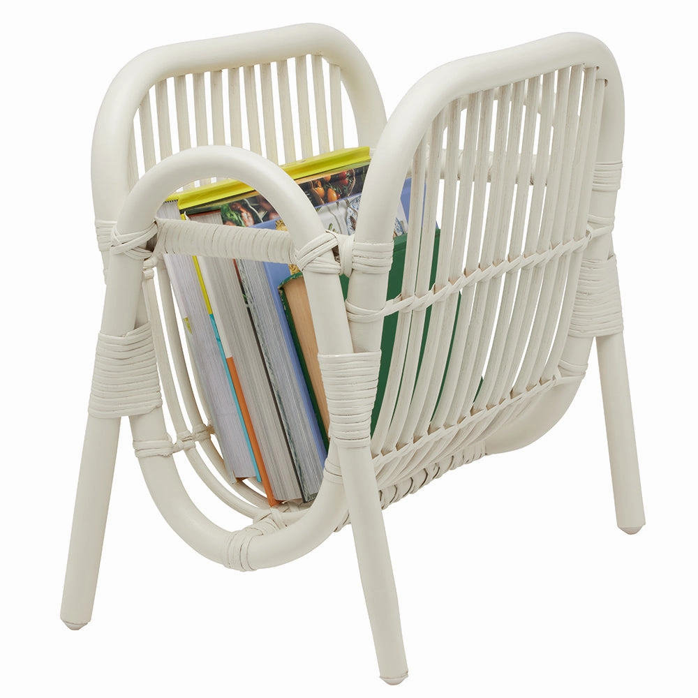 Makassar Rattan Magazine Holder (Pristine White)
