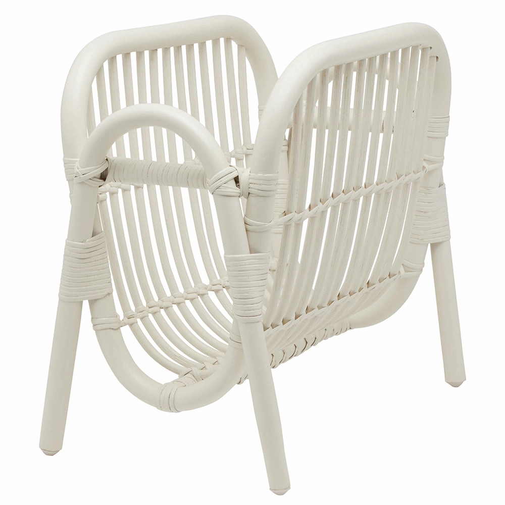 Makassar Rattan Magazine Holder (Pristine White)
