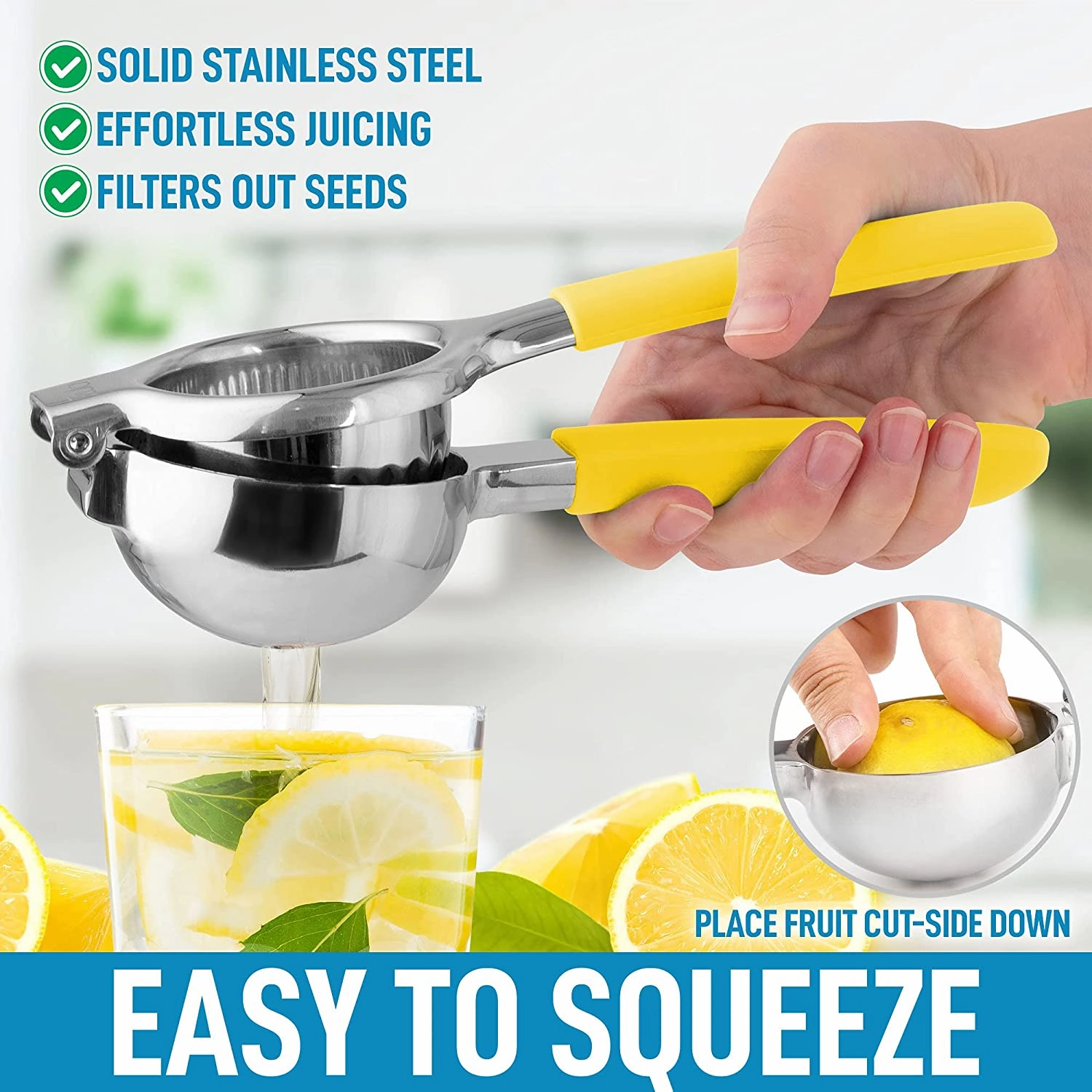 Manual Citrus Press Juicer and Lime Squeezer Stainless Steel