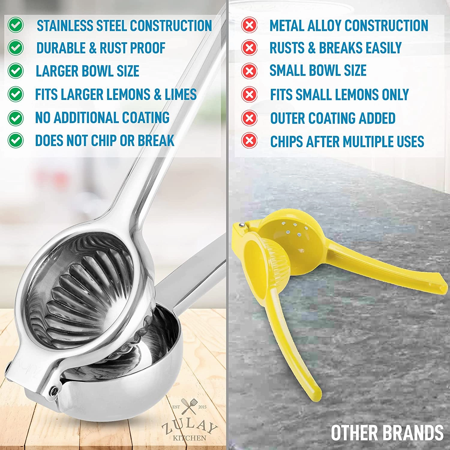 Manual Citrus Press Juicer and Lime Squeezer Stainless Steel