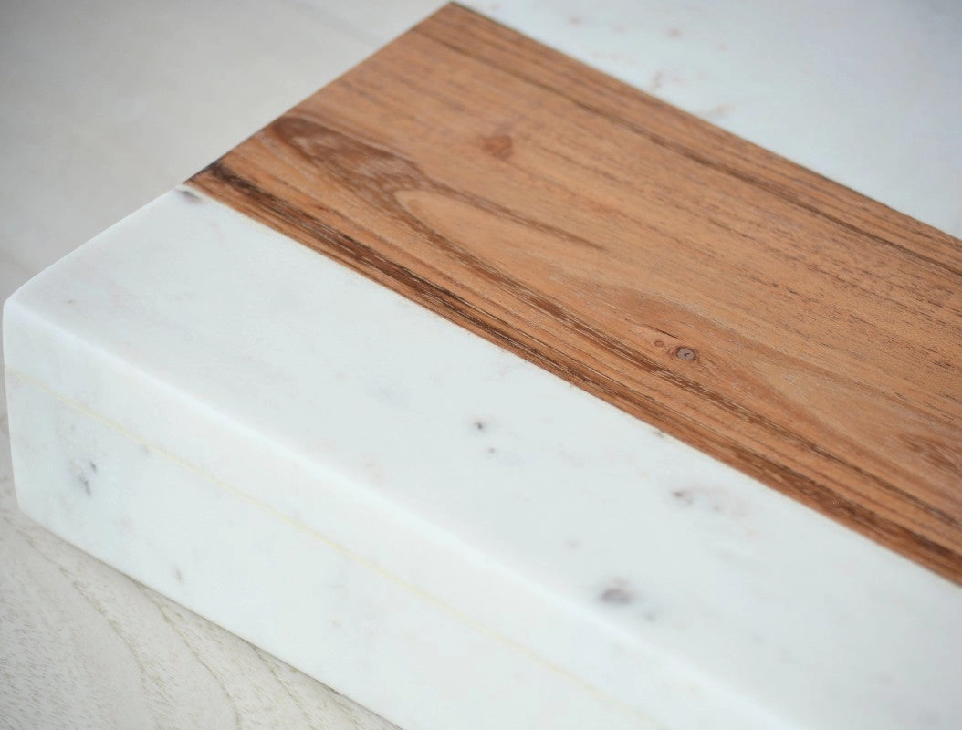 marble and acacia cheese set