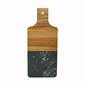 Marble And Acacia Wood Handled Board In Black/natural Cutlery knife sets deals