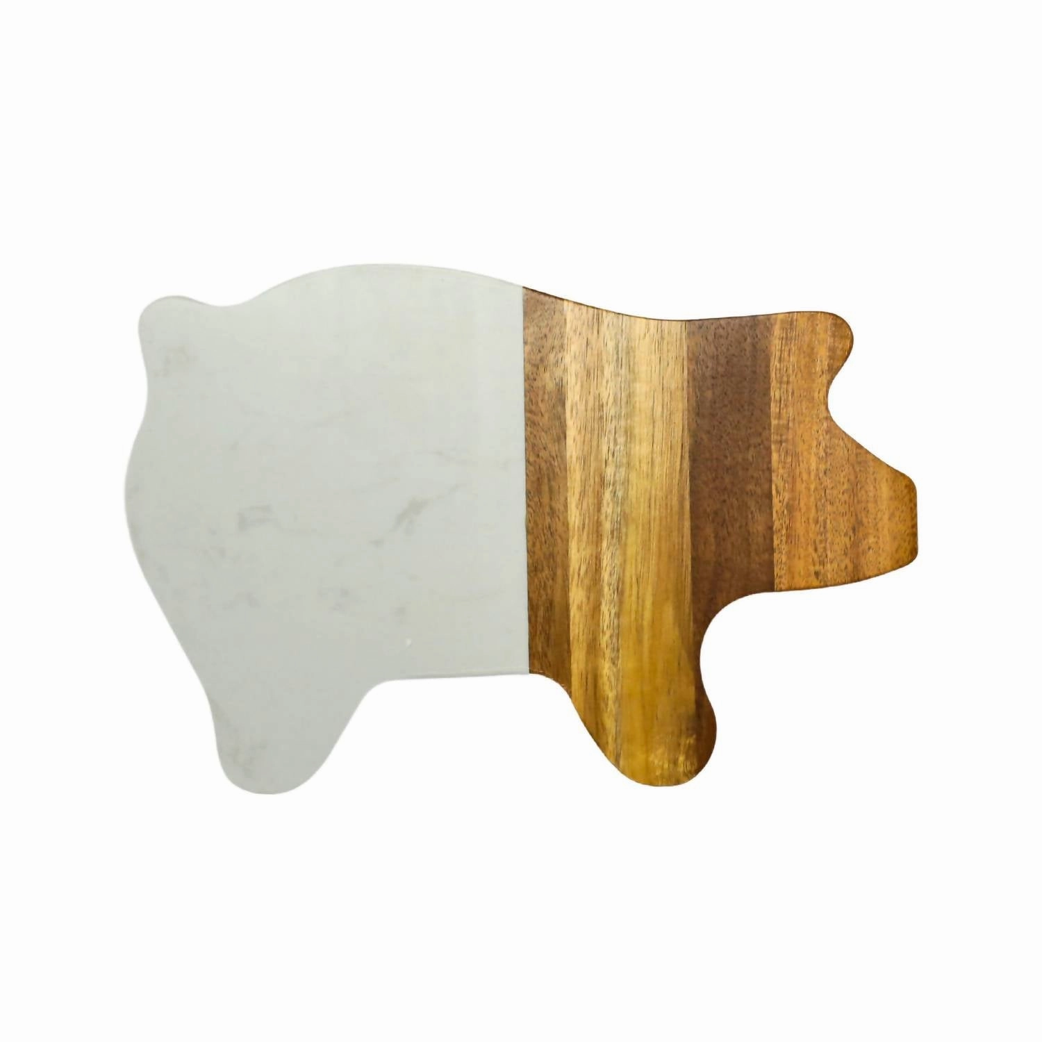 Marble And Acacia Wood Pig Board In White