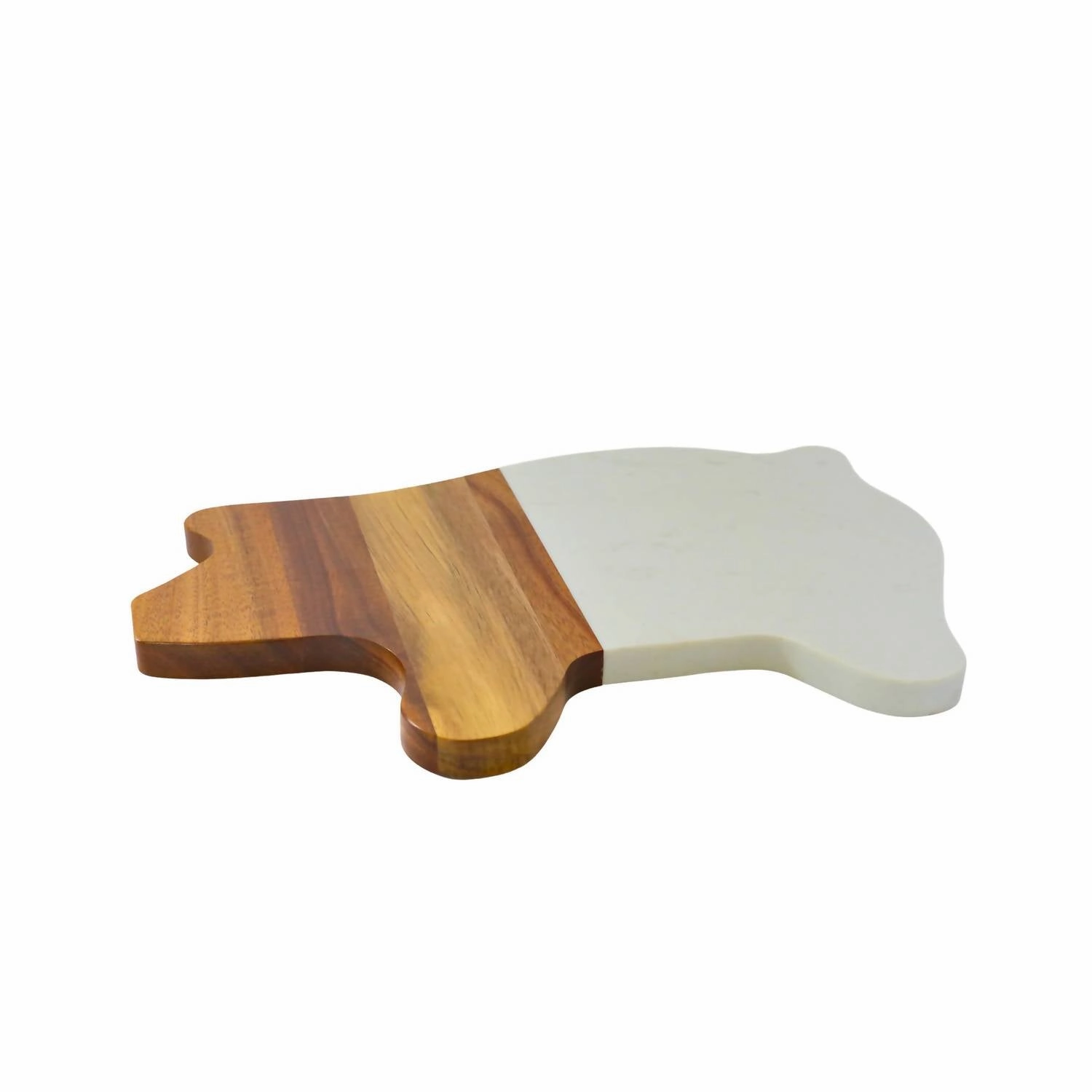 Marble And Acacia Wood Pig Board In White