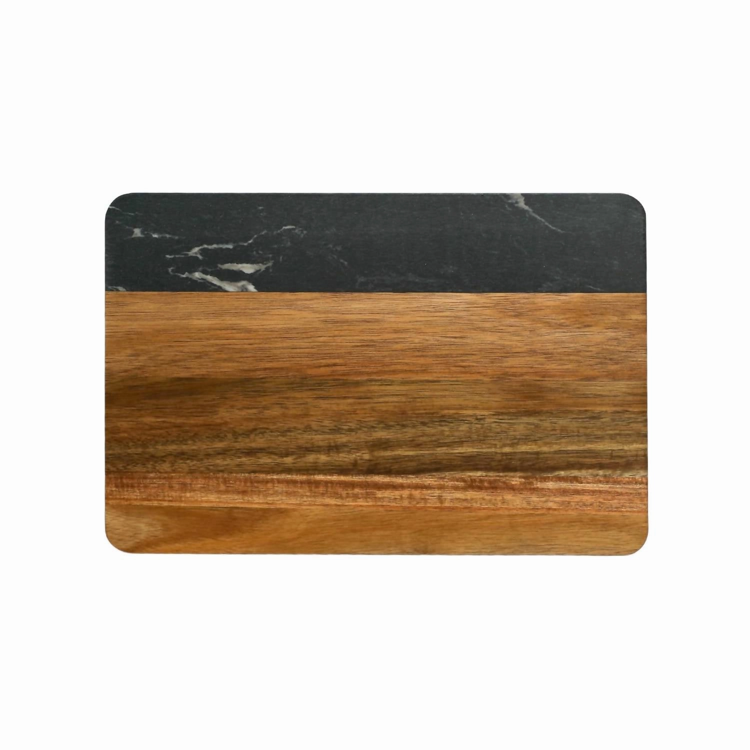 Marble And Acacia Wood Rectangle Board In Black/natural Cutlery knife sets deals